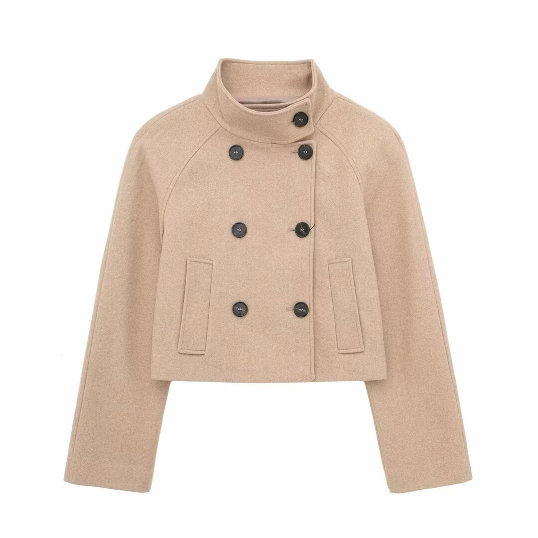 Khaki Jackets Women's Coat Elegant Solid Outwear With Button 2024 Inszart Black Fashion Pockets Jacket Woman Outerwear Tops