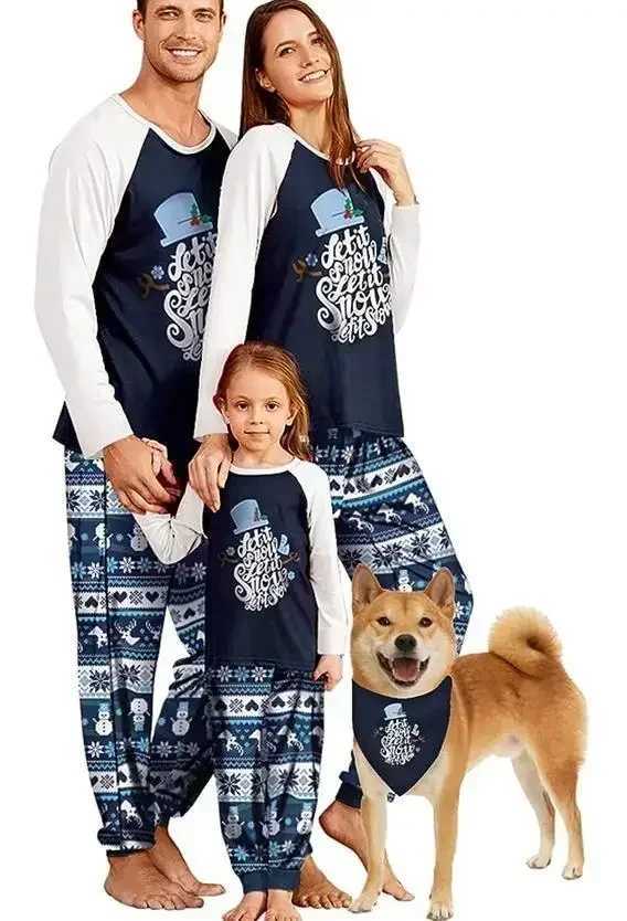 2024 Winter Letter Printing Christmas Family Pajama Set Mother Father Children Dog Matching Set Cute Soft Pajama Christmas Appearance Pjs W241015