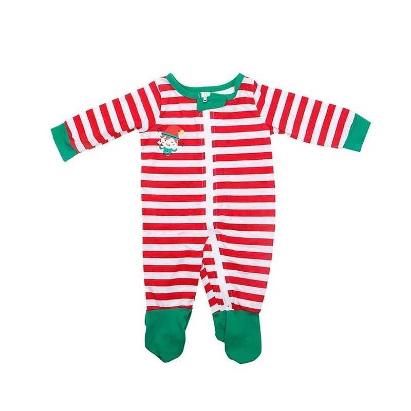 New Appearance Christmas Gift Family Striped Cartoon Printed Pajama Set Mom Dad Child Matching Set Baby jumpsuit Soft Cute Pajama W241015
