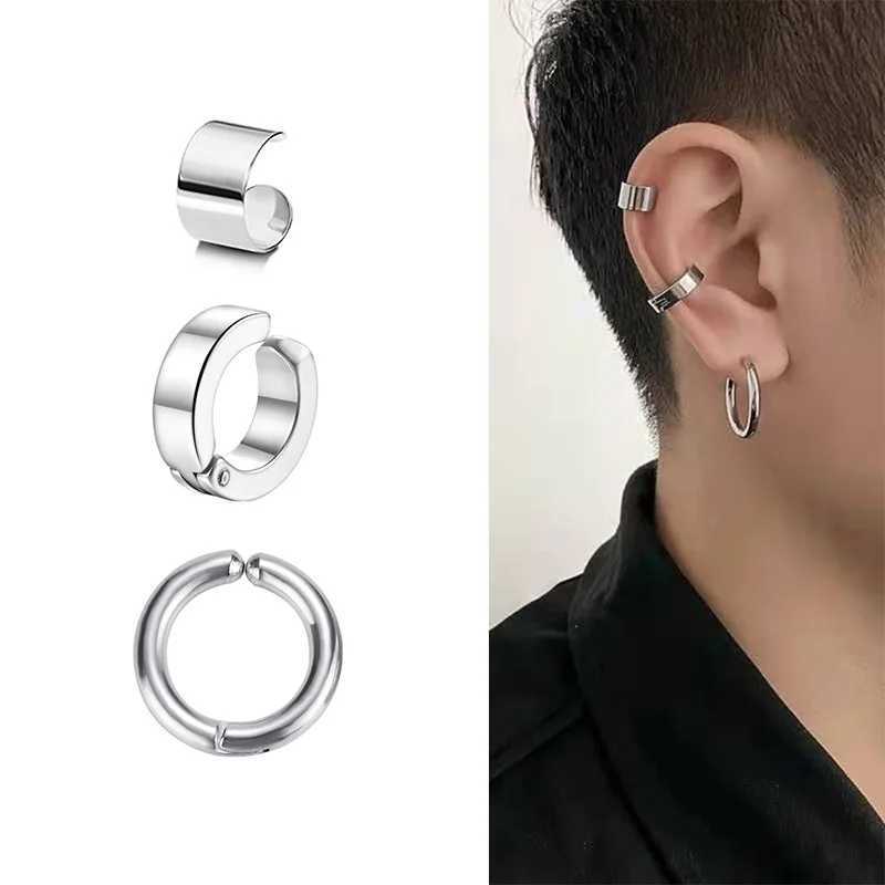 WKOUD 1Pc Punk Steel Stainless Steel Lacquer Free Earring Clip Suitable for Men/Womens Street Pop Non Perforated Fake Jewelry Gifts W241017