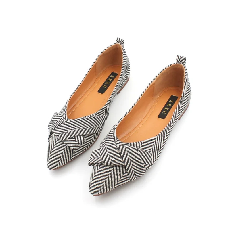 Women Flats Pointed Toe Bowknot Black Red Extra Big 43 44 45 Plus Small Size 31 32 33 Lady Flat Heel Casual Shoes 241016