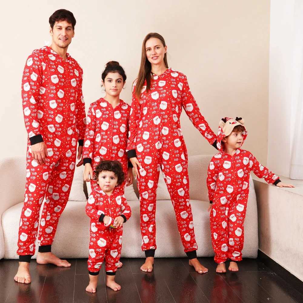 Family adult child matching set snowman allows printing cute hooded one-piece jumpsuit warm and soft jumpsuit W241015