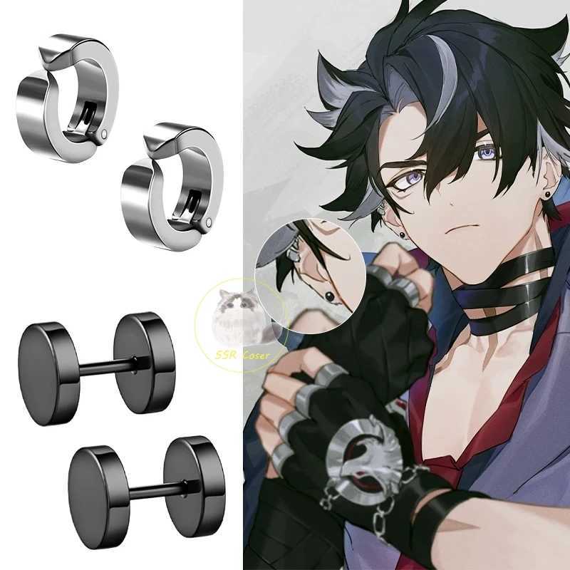 Genshin Impact Wriothesley Role Playing Earrings with Stud Earrings for Women Punk Piercing Free Fake Earrings New Fashion Jewelry W241017