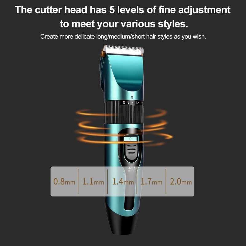 Electric hair clipper wireless professional trimmer LED display screen ceramic blade household low-noise mens hair cutting tool W241017