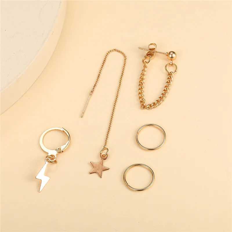 Exquisite tassel star lightning clip earring set suitable for women womens buttoned ear cuffs fake ears fashionable jewelry gifts W241017