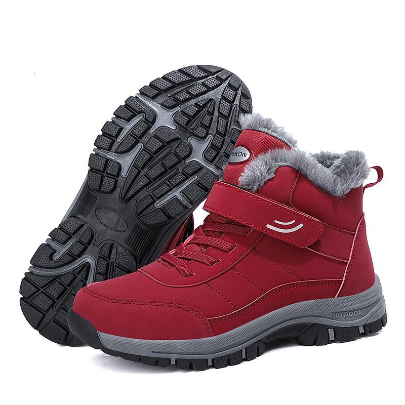 Autumn winter high top with plush thick cotton new styles for the elderly, men's sports, anti slip and walking shoes, mothers' snow boots, c