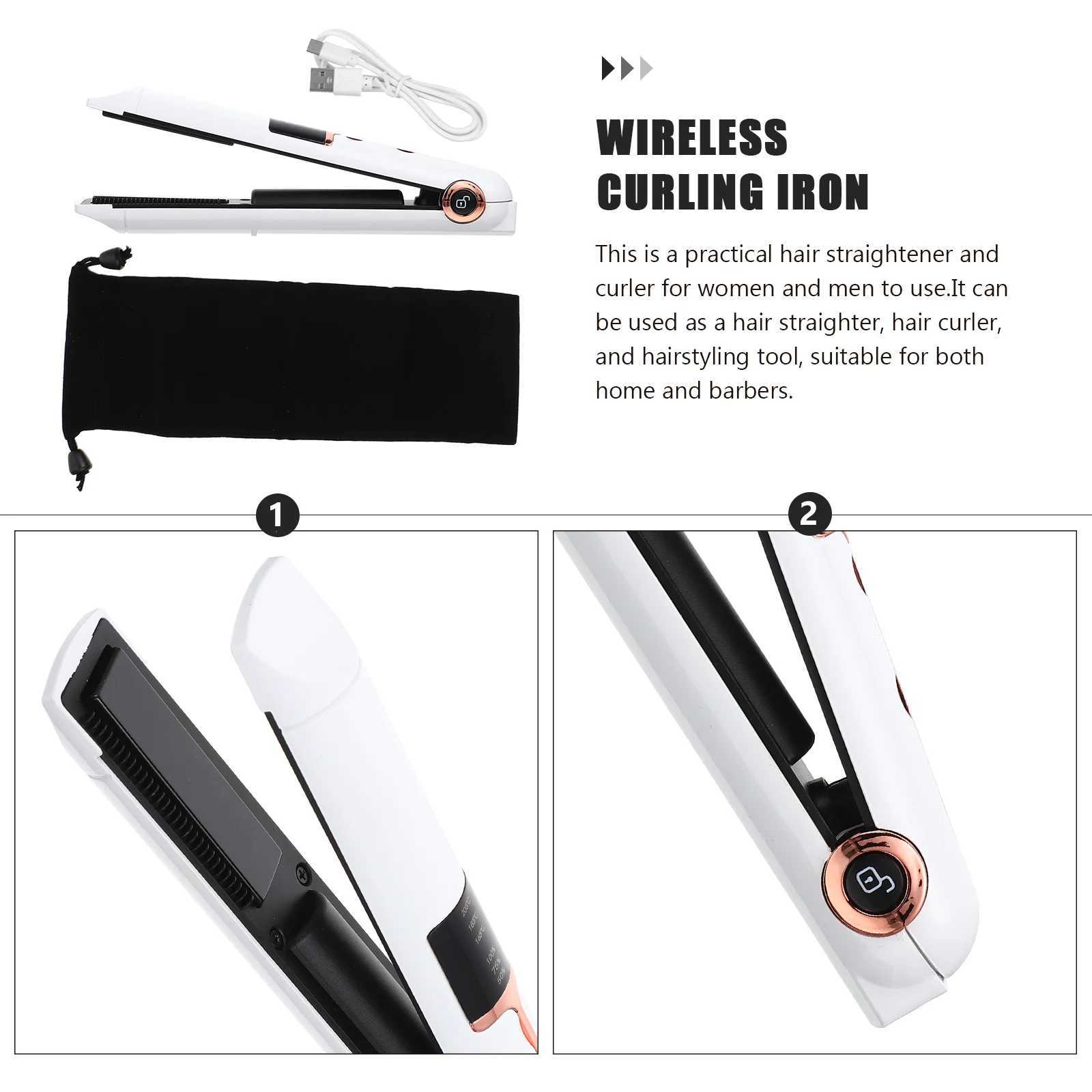 Curling Iron Hair Styling Tools Electric Curlers Wireless Rollers Wand Shaping Straightener Dual Purpose No Damage TravelXJ241016