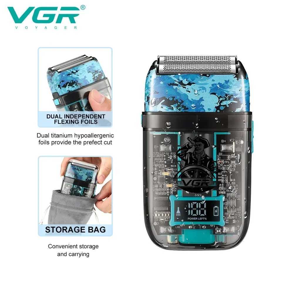 VGR combination kit hair clipper electric shaver professional hair clipper mens rechargeable cordless hair clipper lithium W241017