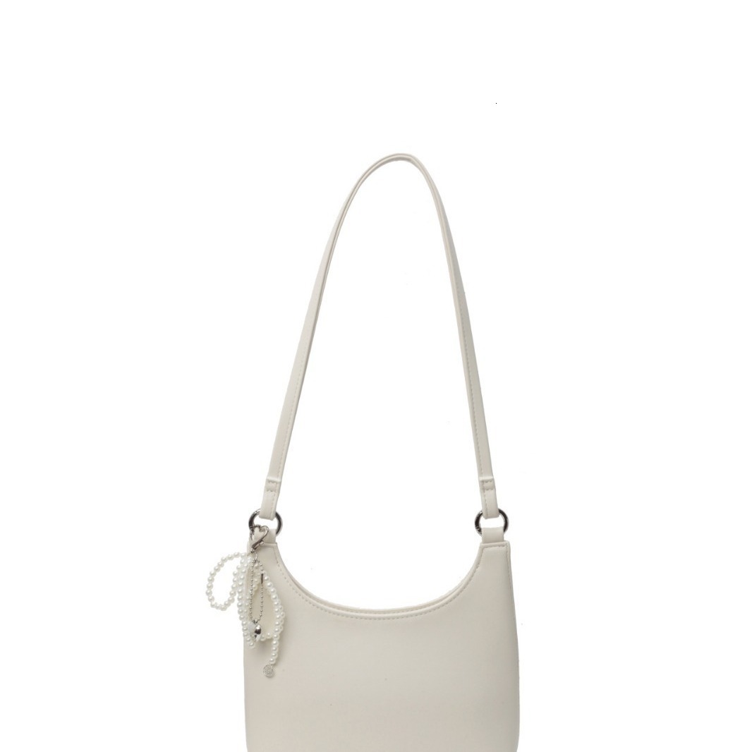 Handheld red female new trendy niche armpit bag, high-end western-style single shoulder crescent bag
