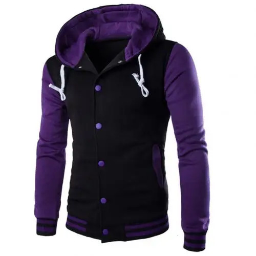 Spring Autumn Mens Hoodies Jacket Baseball Hoodies Coat Fashion Streetwear Slim College Varsity Stylish Veste Homme 241017