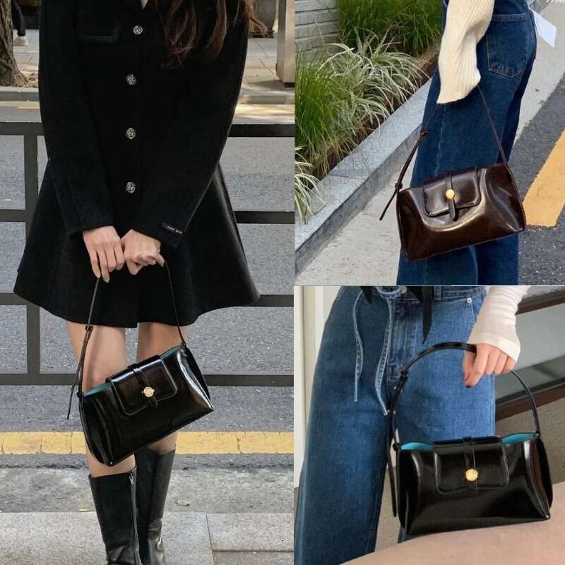 New All-Match Fashion Minority Exquisite Underarm Bags Simple Korean Square Magnetic Button Clutches Commuter Dermis Handbags