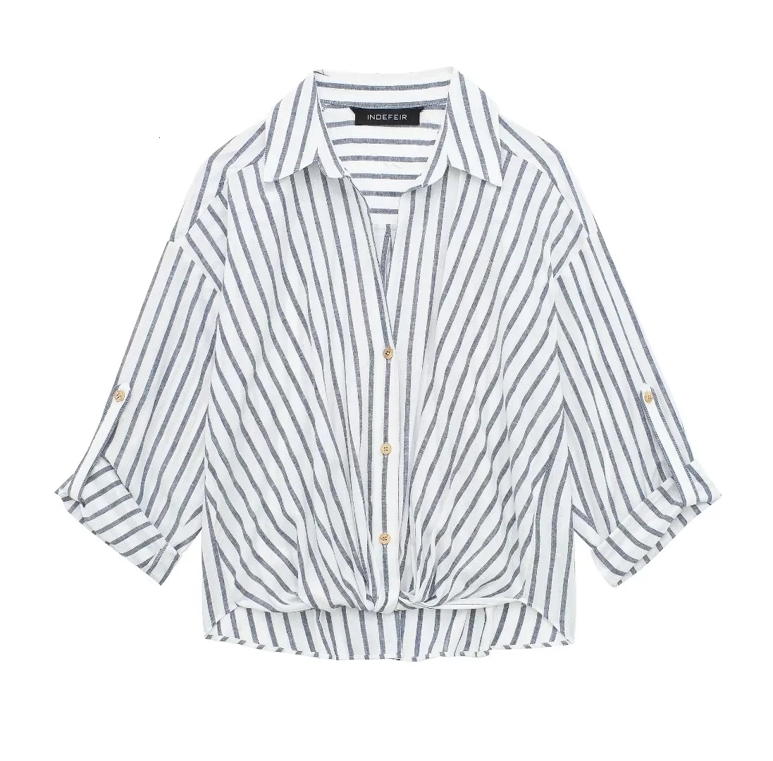 Women's Shirts Striped Casual Loose 2024 Blouses Long Sleeve With Button Vintage Fashion Summrt Inszartrafz Mujer Blusas Top