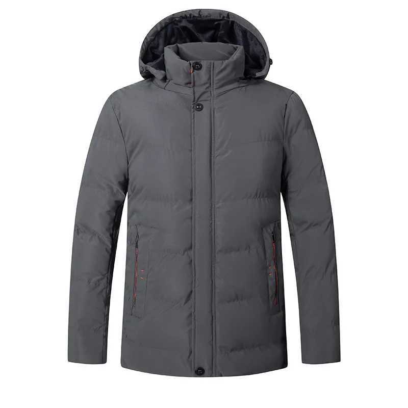 Autumn and Winter Jacket Men New Casual Puffer Jacket Mens Down Cotton Coat Hooded Padded Jackets Outdoor Fur Thick Warm Coat X241017