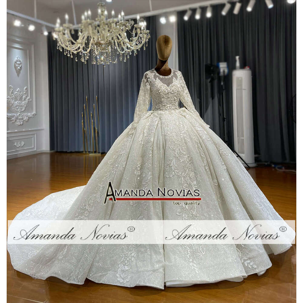 Amanda Novias Full Sleeve Lace Wedding Dress