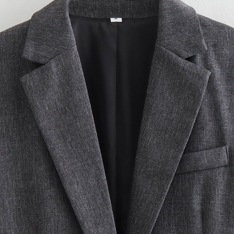 Women's Blazers Gray 2024 Long Sleeve Outwear With Button Casaco Femme Chamarras Dama Solid Elegant Inszartrafaf Jackets