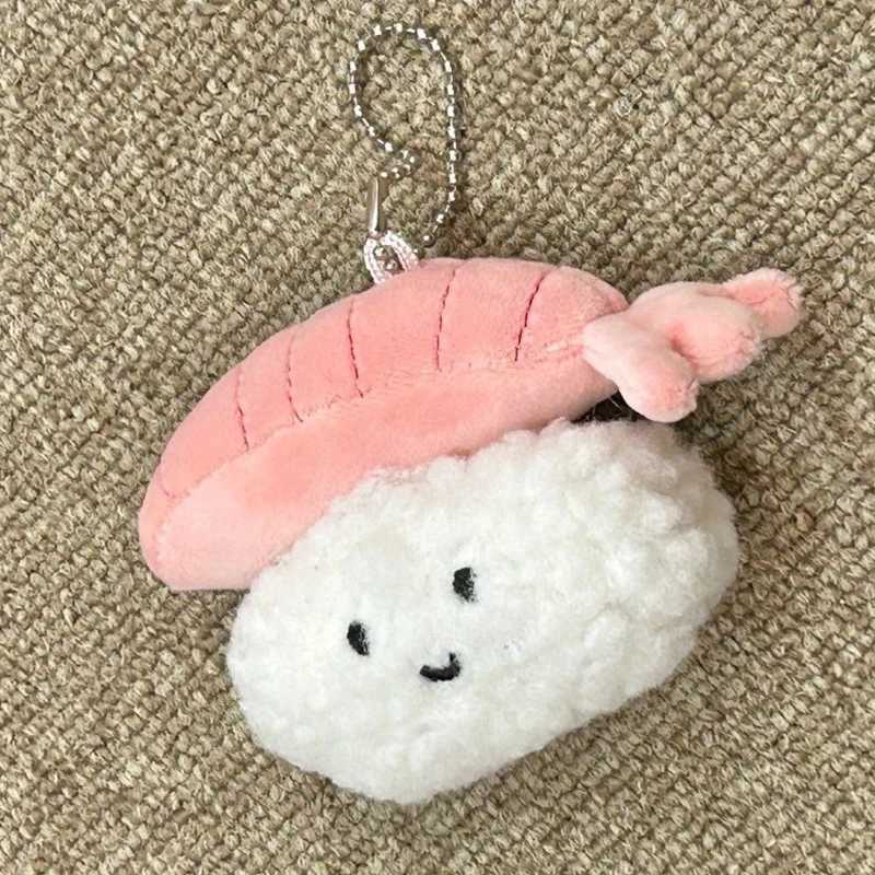 Kaii Plush Sushi Toy Keychain For Women Girls Cartoon Fashion Doll Key Ring Pendant Bag Decoration Accories GiftsXJ250116