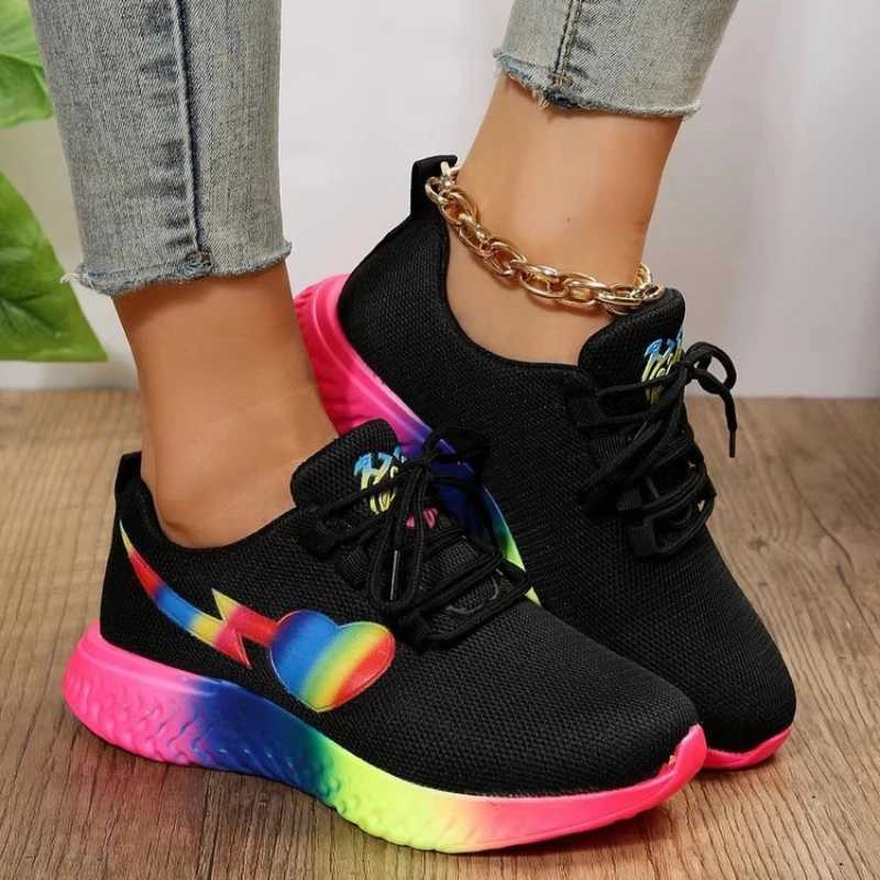 Womens casual shoes summer new lightweight mesh womens sports shoes lace comfortable breathable womens vulcanized shoes Y241017