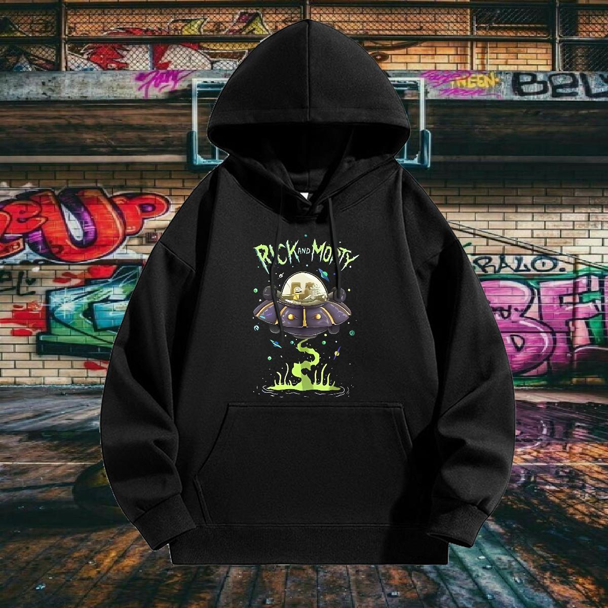DIY Customized Hoodie Men Hooded Collar Classic Couples Hoodie Outdoor Top Hoodie Black Oversized 350g Cotton