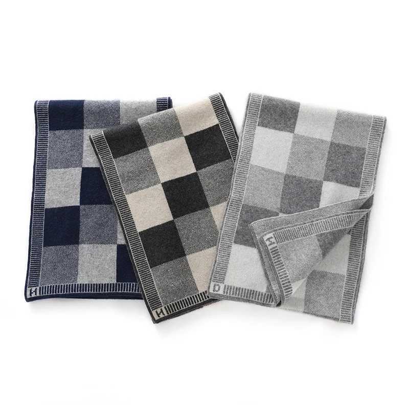 2024 High end Fashion 35% Cashmere Shawl Warm Winter Dual purpose Elegant Outer Knitted Plain Scarf X241017