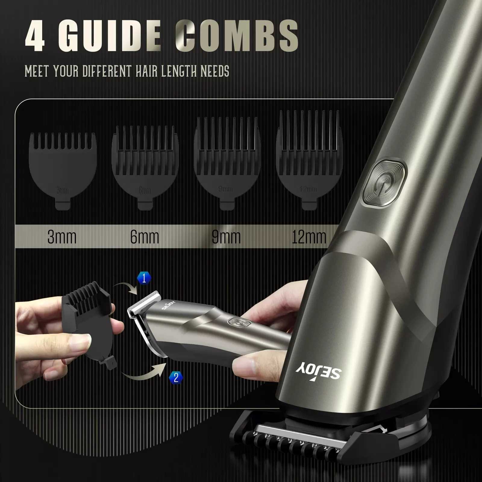 Sejoy Mens Professional Hair Clipper Electric Shaver Beard Trimmer Cordless W241017