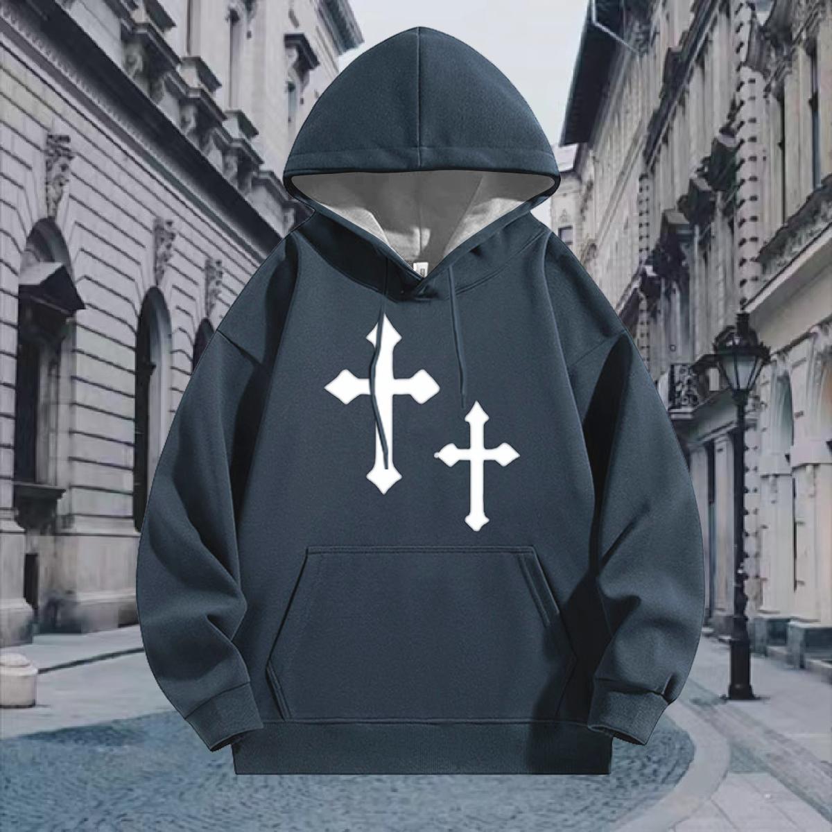 2024 Autumn and Winter Hooded Sweatshirt Breathable Soft Loose Fit Mens Hoodie Street wear Hip Hop Tops Pullover Hoodie Custom Anime Velvet Thick