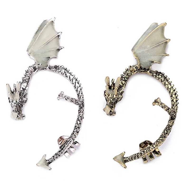 1Pc Dragon Ear Cuff Night Light Earrings Night Light Dragon Ear Clip Earrings Womens Girls and Boys Jewelry Gifts W241017