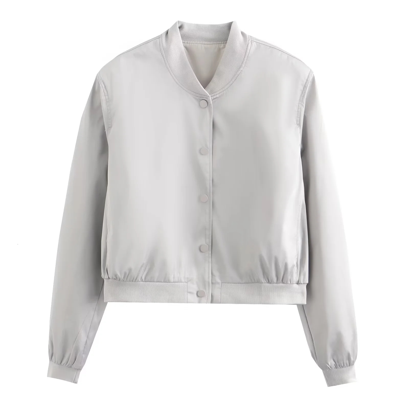 Women's Bomber Jackets Black Coat Solid Long Sleeve Tops Casual Loose Outwear Ladies Fashion Streetwear Jacket Woman Outerwear