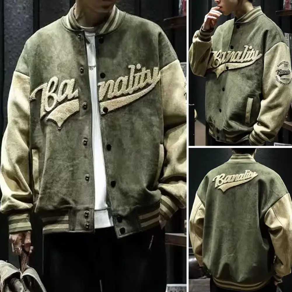 Autumn and winter bomber jacket mens embroidered streetwear ultra-thin suitable for baseball collar jacket Coats casual jacket windproof women M241017