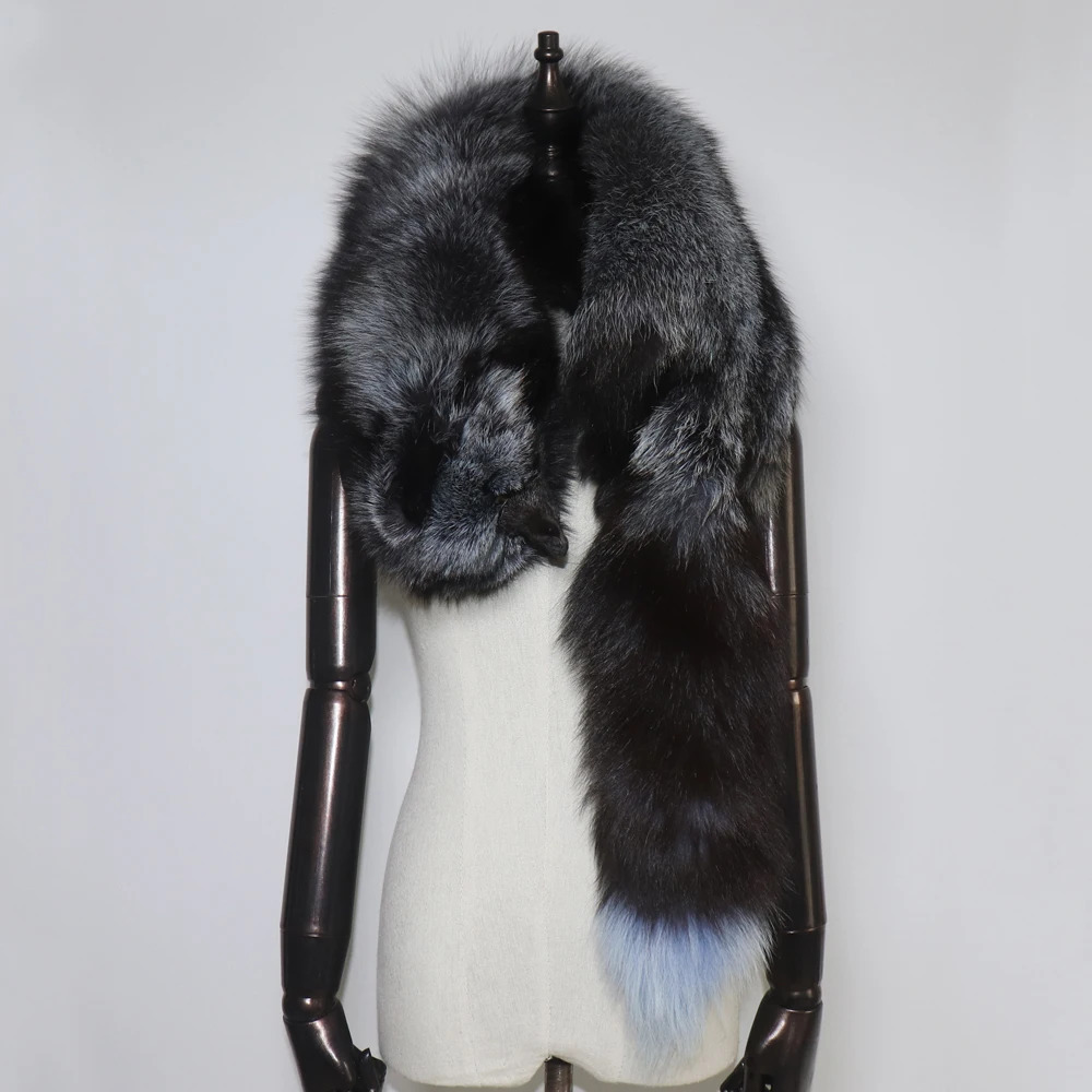 Party y Womens Real Winter Fox Fur Scarf Natural One Piece Collar Warm and Soft 241009