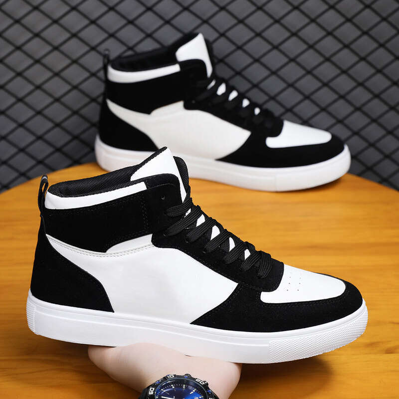 White Vulcanized Men's Flat Comfortable Shoes Lace up atillas Hombre Autumn Spring High Top Sneakers Plus Size 39-48 yhrre
