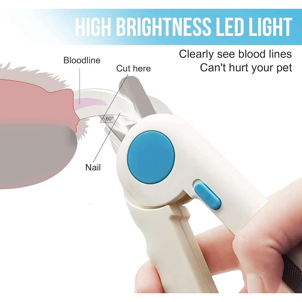 LED Pet Clippers Nail Clipper With Light,Illuminates Cat & Dog Nails Or Bloode,Suitable for dogs, cats, rabbits, birds and other pets,Razor S Durable 