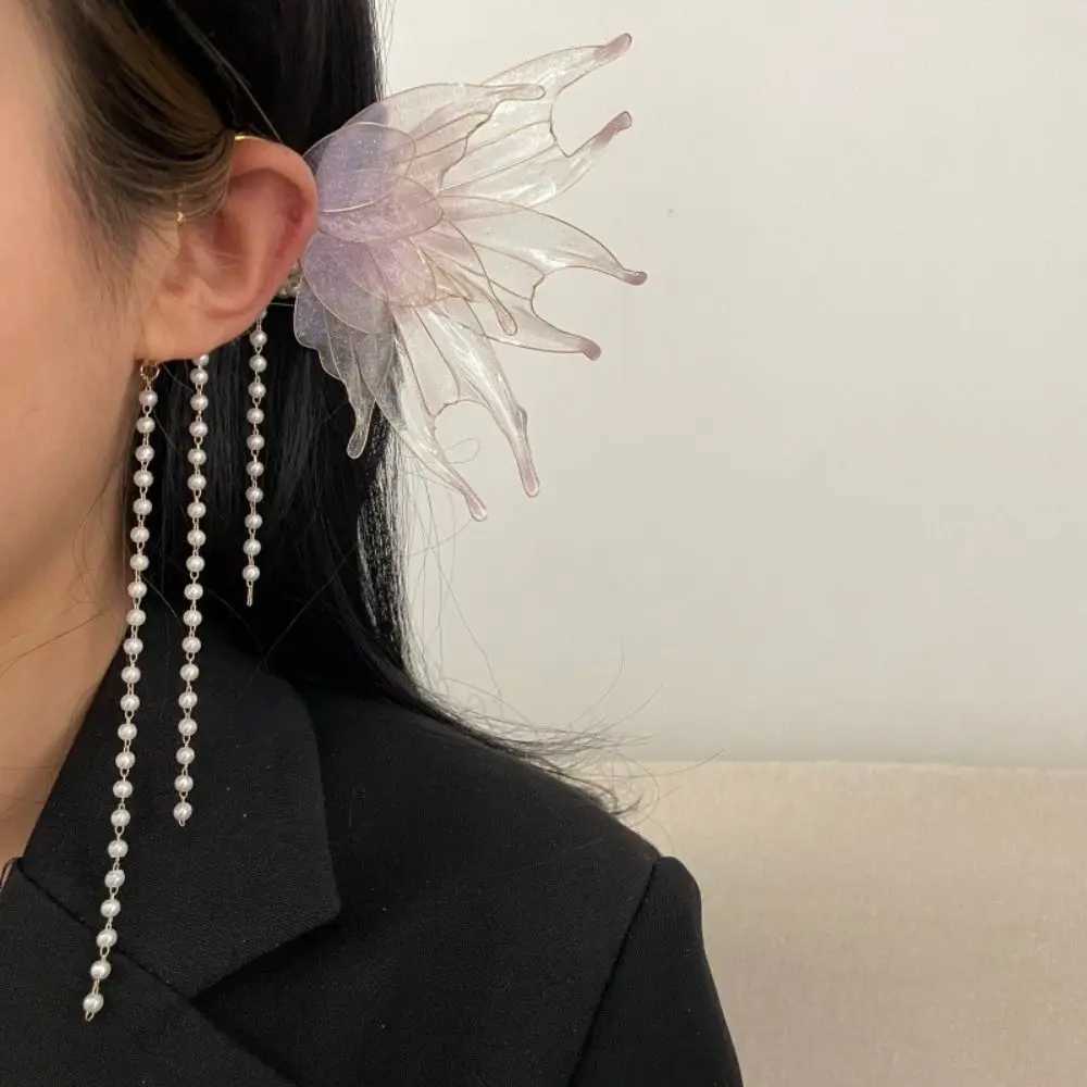 Fashionable butterfly elf fairy earrings mermaid no hole ear clip flower/leaf elegant ear sleeves earrings W241017