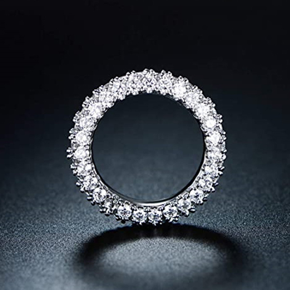 Wedding Ring Eternity Micro Pave Moissanite Diamond Ring Sterling Sier Wedding Band Ring for Women Men Promise Jewelry engagement rings