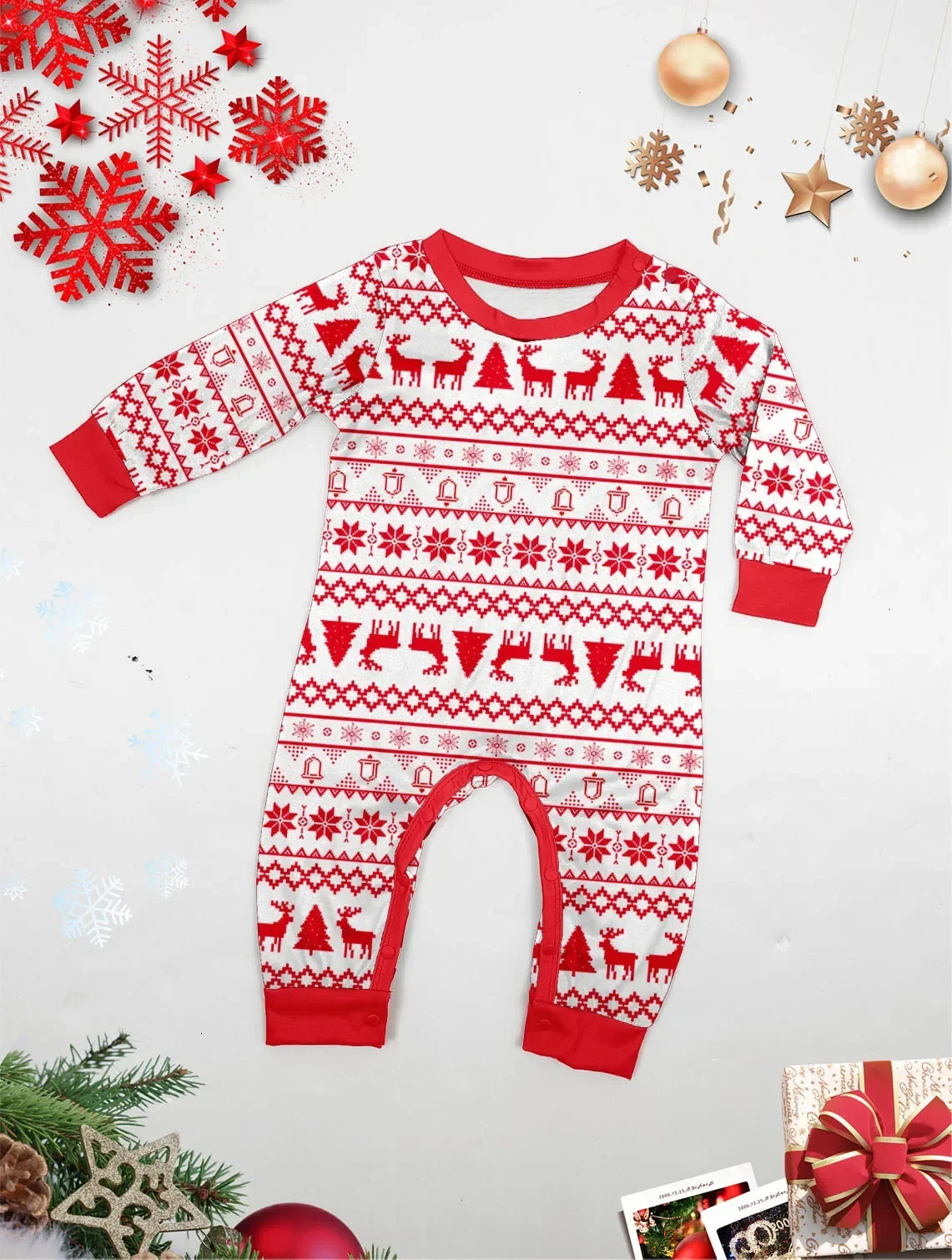 Winter Allover Print Christmas Pajamas Set Adult Kids Matching Clothes Soft Sleepwear Baby Dog Pjs Xmas Pyjamas Family Look 241017