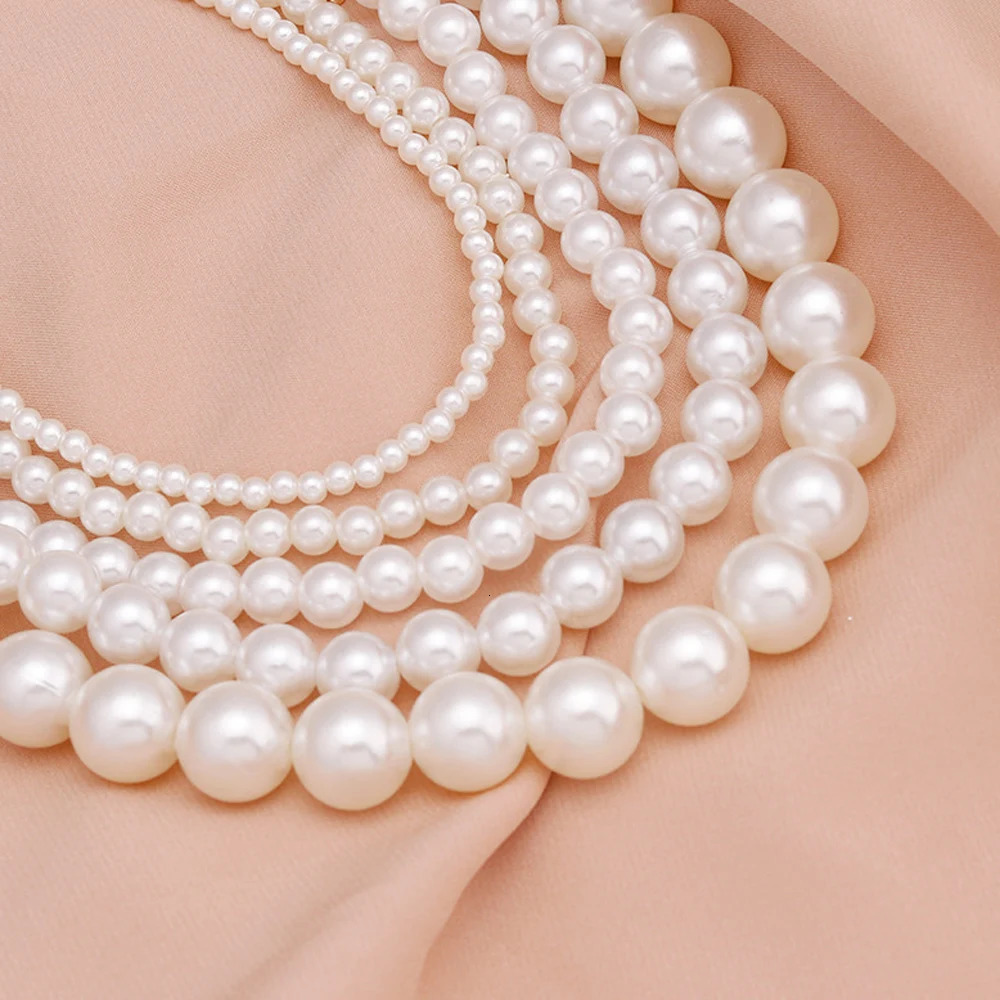Trendy Pearl Necklace Men Temperament Simple Handmade Strand Bead For Women Jewelry Gift y241010