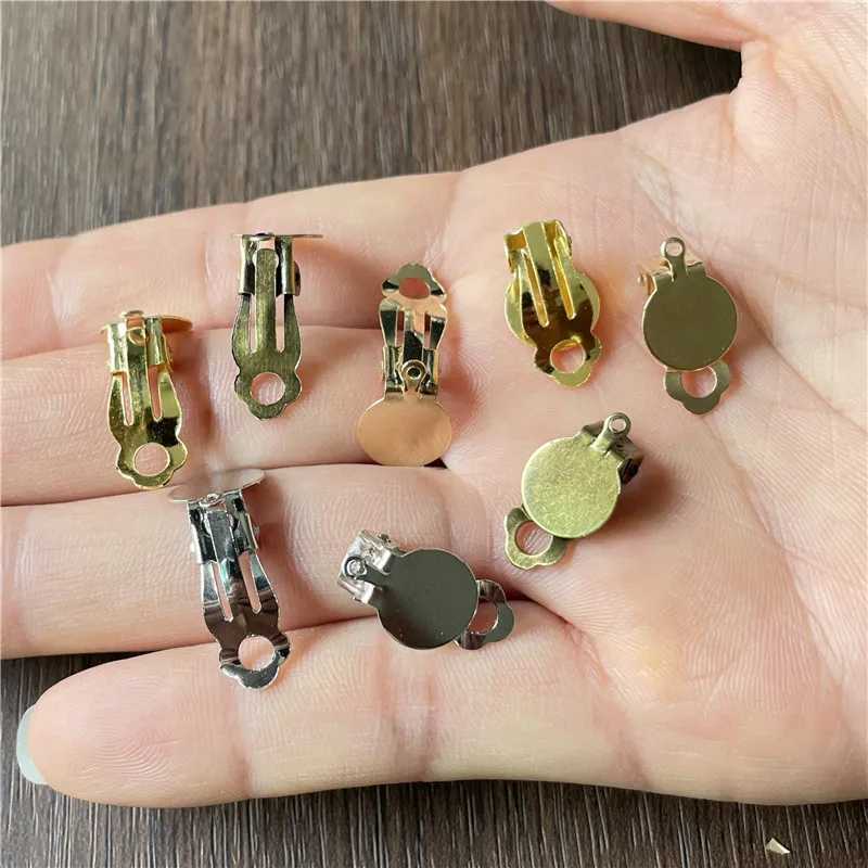 30 earring clips unperforated photo glass Cabochon setup camera jewelry base handmade discovery earring material iron W241017
