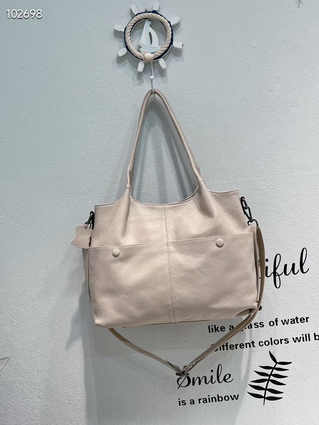 Genuine Women's Tote Bag Large Capacity Fashion Shoulder Crossbody Head Layer Cowhide Leisure Soft Leather Handbag