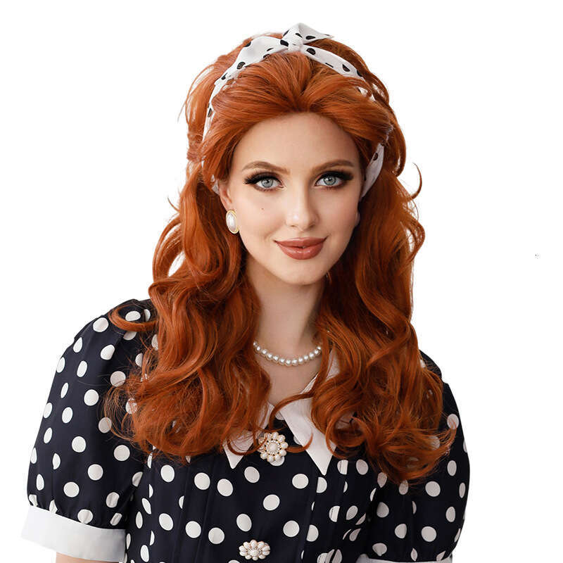 Halloween Maid Headband Cosplay I Love Lucy Easter Orange Wig