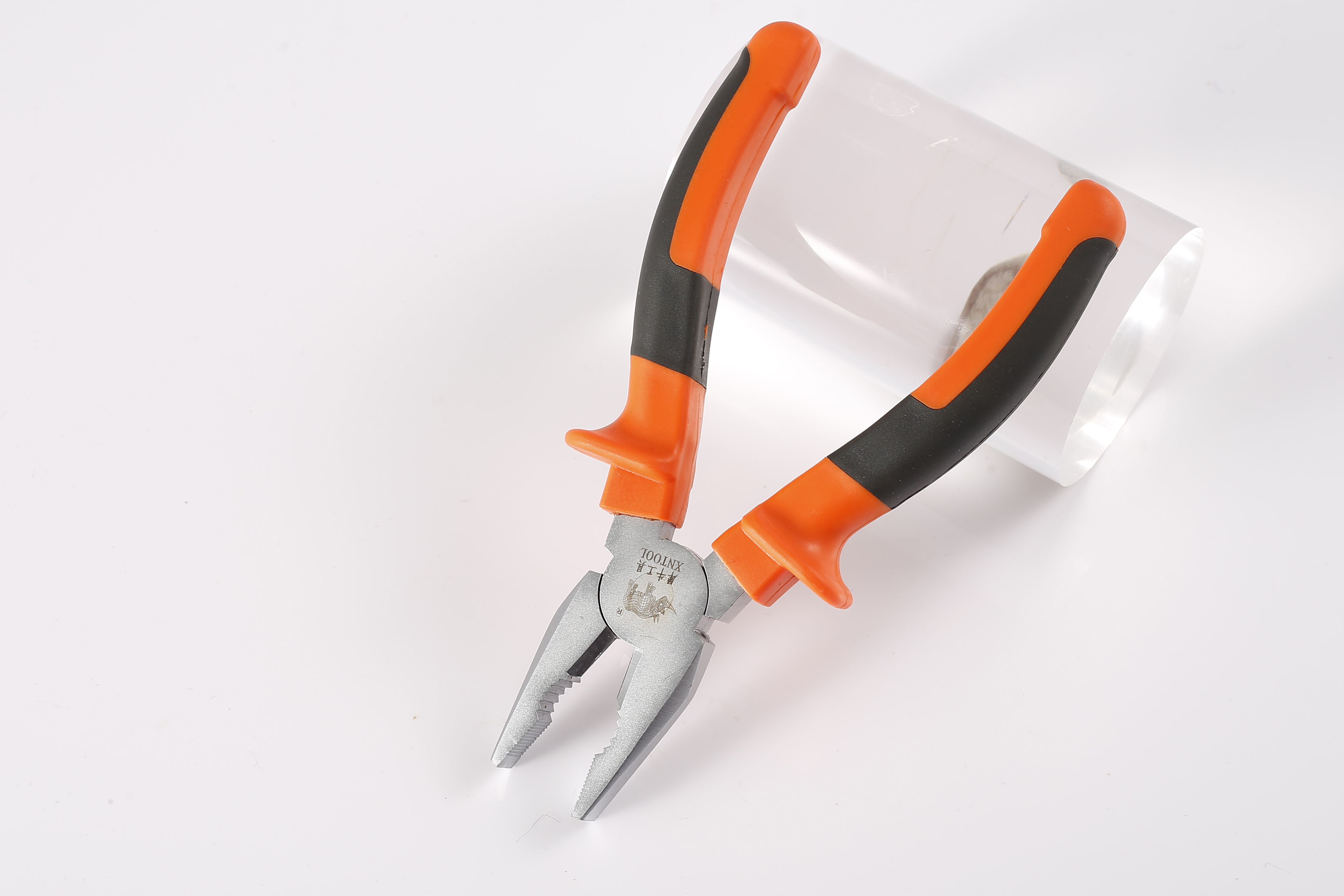European pliers Pearl nickel treatment on the surface of the handle of orange black whale fish
