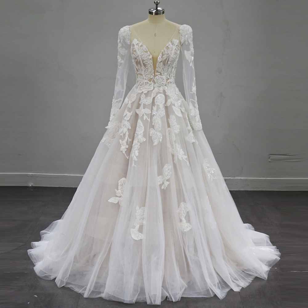 Vintage Bohemian Lace Wedding Dresses Illusion Long Sleeves A Line Beach Bridal Gowns Plus Size Maternity Boho Simple Robes de Mariee