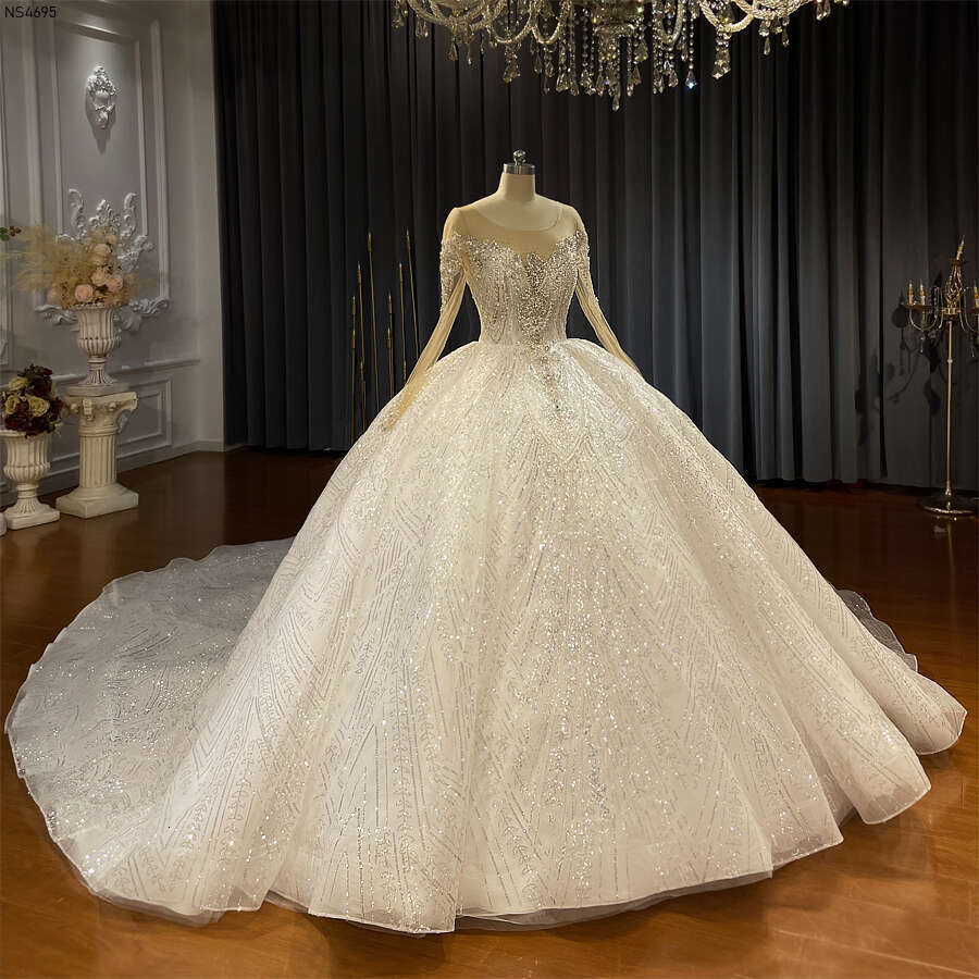 Long Sleeves Good Price Wedding Dress Real Photos