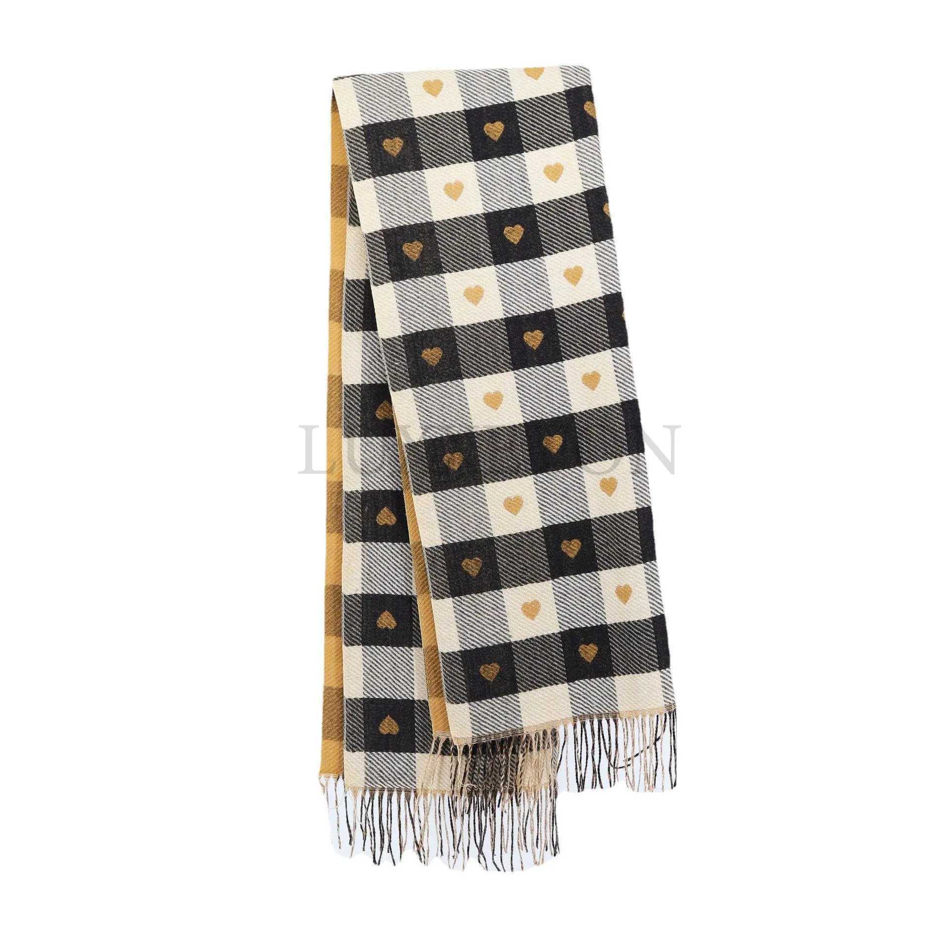 Scarves Wen Knitted patterned Plaid Girl Winter Keep Warm College Fashion and Leisure Chic Classy Fem X241017