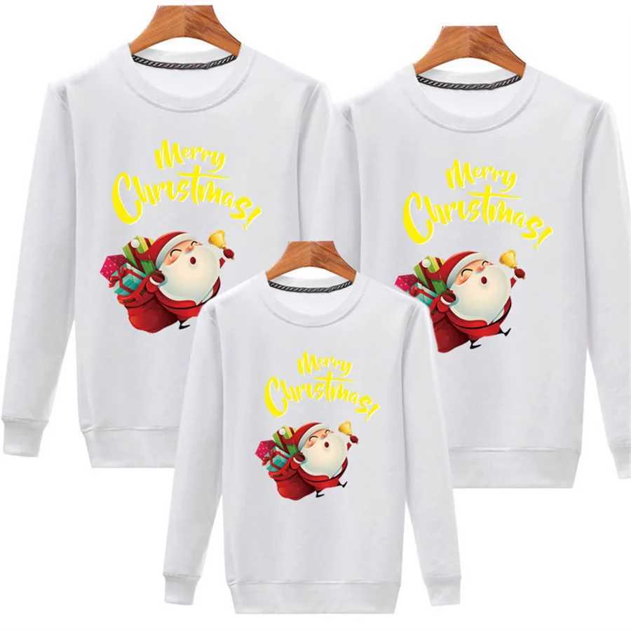 Family Hoodie Christmas Match Set Warm Childrens Clothing Sportswear with Velvet Sweater Santa Claus Adult and Childrens Gifts W241015