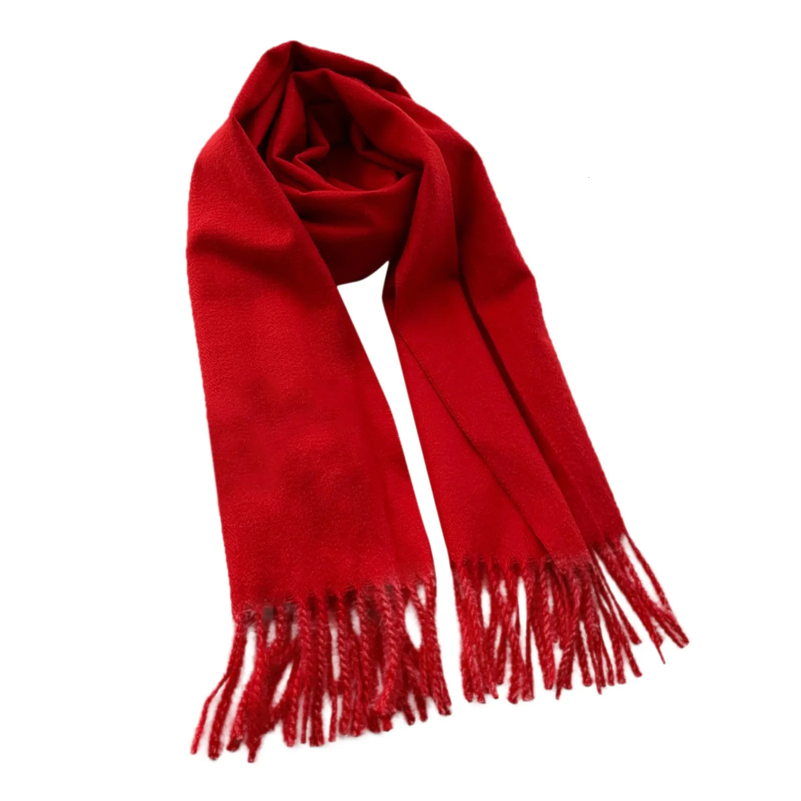Simulated cashmere womens winter scarf basic red tassel wrapped shawl womens Bandana Stoles Bufandas Foulard headscarf womens Muslim 241017