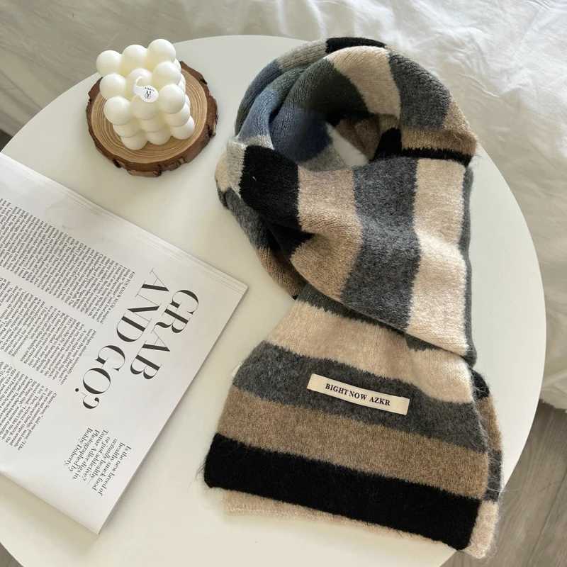 Fashionable Mticolor striped scarf warm winter small narrow shawl warm and cute fashionable casual scarf X241017