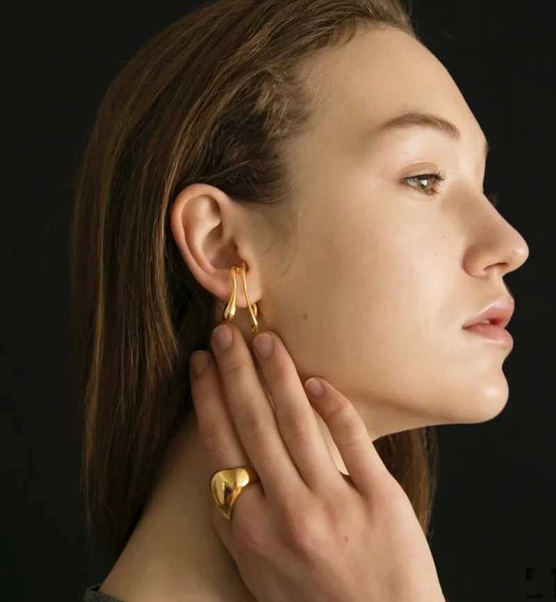 2020 New Female Male Simple Earhole Leafless Couple Ear Bone Clip Female Party Jewelry Gift Dual purpose Earrings W241017