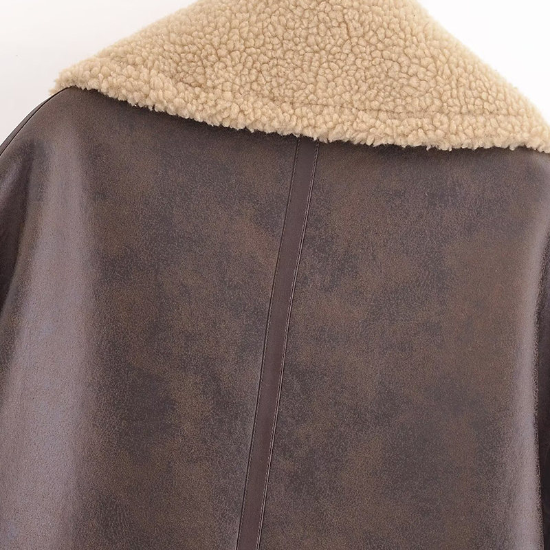 Leather Winter Women's Coat Thick Warm Outwear Inszart 2024 Long Sleeve Casacos Mujer Jaquetas Femme Faux Woman Jackets