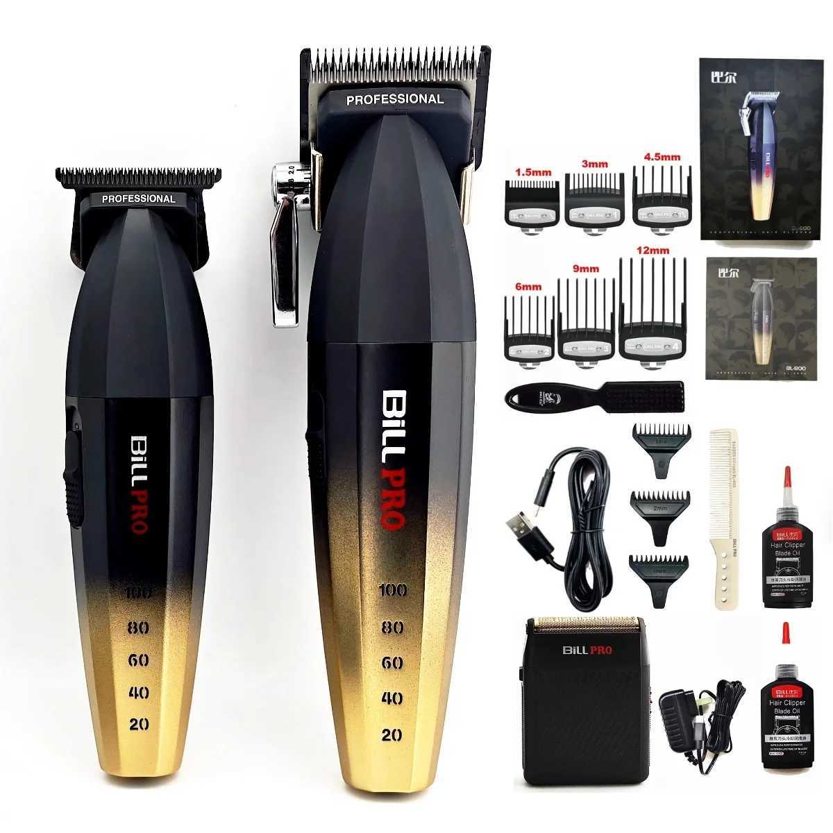 Billpro BL600 BL800 Professional Barber Electric Push Hair Clipper Oil Head Gradient Carving Head Whitening Equipment Shaver Tools W241017