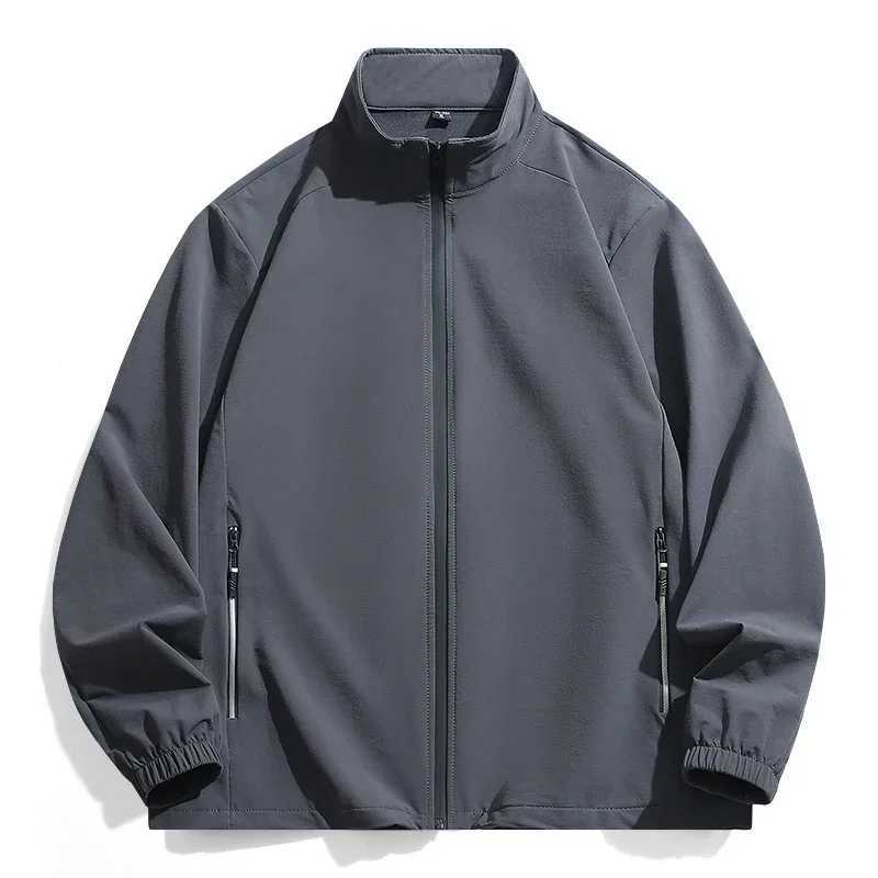 New Men Jacket Outdoor Thin Breathable Windbreaker Autumn Sportwear Solid Coats Outwear Mens Clothing Top X241017