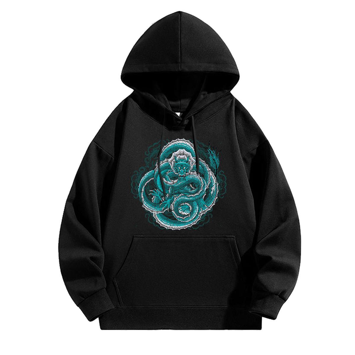 DIY Hoodie for Men Popular Hoodie for Man Woman Black Oversized Tops Spring Autumn Long Sleeve Drawstring Cotton 350g
